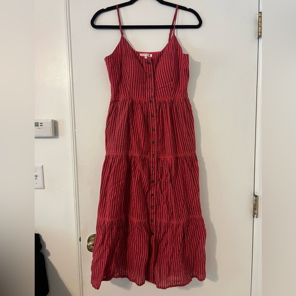 Sundry Red and Black Striped Maxi Dress size 0 (i119) - Picture 1 of 12